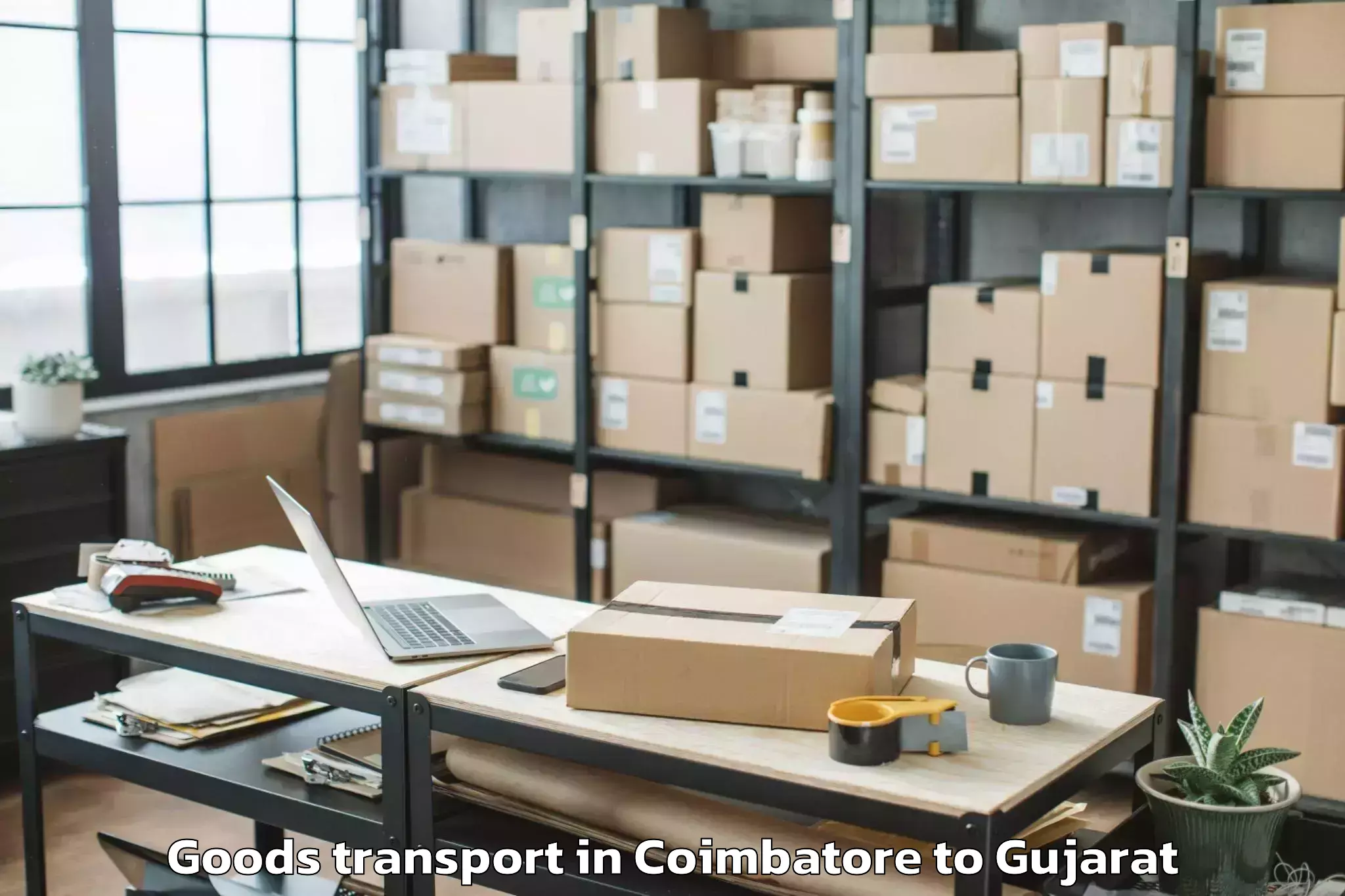 Book Coimbatore to Rajkot Airport Raj Goods Transport Online